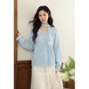 鹿向南「眷恋海风」慵懒风设计感蓝色毛衣女秋韩系飘带针织衫上衣 商品缩略图2