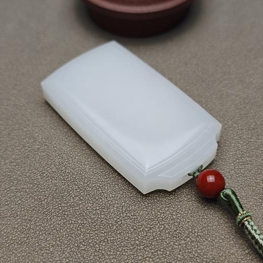 精品！新疆和田玉且末料羊脂玉大气平安牌 126-1 商品图5