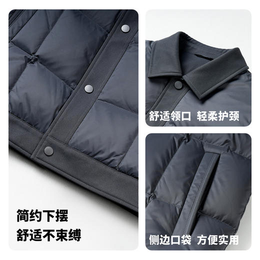 【白鸭绒】圣得西2025年冬季翻领羽绒服休闲风保暖青年男轻薄外套 商品图4