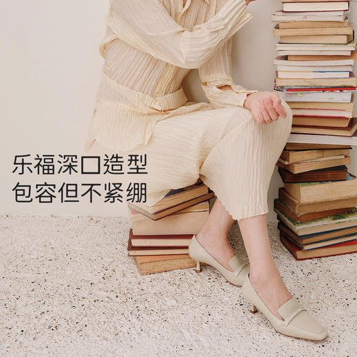 7or9裸色方头通勤约会高跟鞋春系新款香草奶冻 商品图3