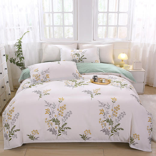全棉印花四件套【悠梦嘉居YJ-15512全棉印花四件套 100%棉柔软透气，舒适耐用1.5/1.8床通用，倾心花絮 /草长莺飞/街角咖啡】 商品图1
