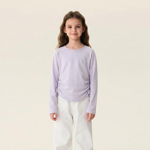 马克珍妮动感时髦女童防晒速干抽褶T恤2026年春装新款560230 商品图3