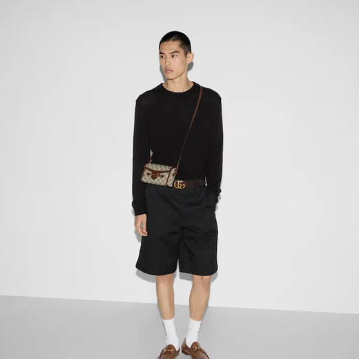 【二】GUCCI 古驰 中性 Horsebit 1955系列 GG Supreme帆布 迷你单肩包 混色 699296 92TCG 8563 商品图7