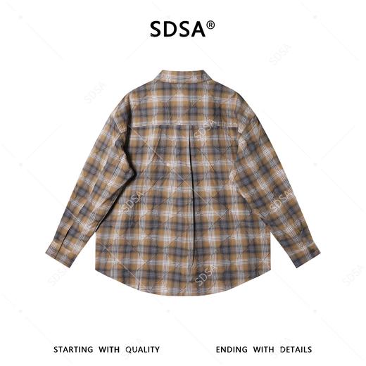 SDSA男士春夏新款痞帅男装港风工艺款菱形格衬衫款外套百搭时尚 商品图4