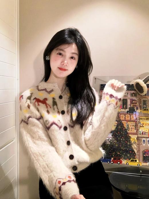 一店k （绝绝子！6种纱线混纺！）羊驼毛/绵羊毛/马海毛纱线交织混纺！马年穿小马！能穿三季的漂亮毛衣！杨丞琳同款！Fab新款费尔岛毛衣针织开衫 商品图0