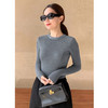 雀说高级感绵羊毛保暖灰色针织衫女早春新款套头亮片修身显瘦上衣ALW50136 商品缩略图0