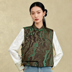 Famecoco范可儿秋款新中式马夹FAD6CA222