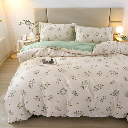 韵味江南四件套【悠梦嘉居韵味江南四件套床上用品印花套件双人200*230四件套1.5/1.8床通用时尚爆款磨毛活性印染，花香满园/思维空间/布拉格/美丽恋情】 商品图5