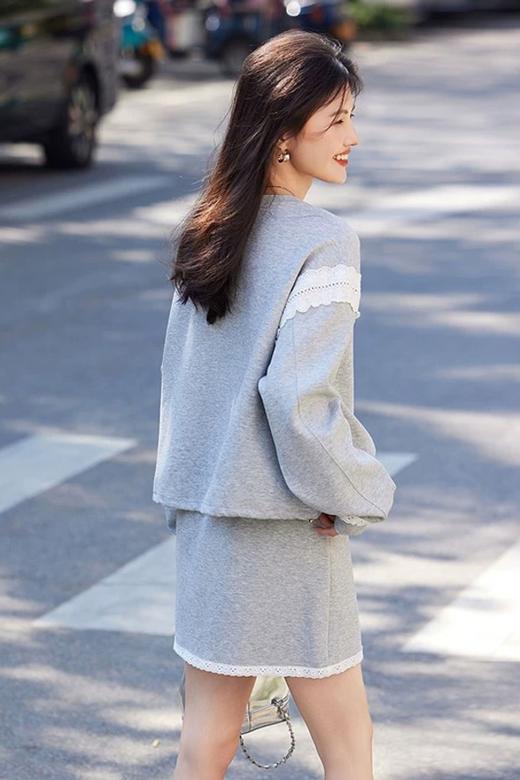 HAYES 撞色蕾丝拼接运动休闲抽绳短裙套装 22110 商品图4