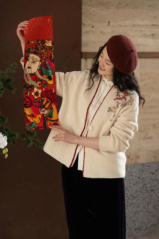 牧衣游原创 手工刺绣毛织短外套新款柔软轻盈宽松百搭开衫 星河落 商品图5