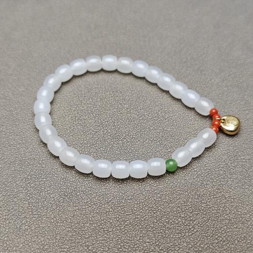 和田玉青海羊脂玉冰底小手串 126-16 商品图4