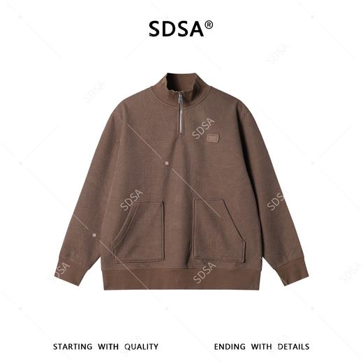 9552SDSA男士春夏新款痞帅男装韩版潮牌时尚肌理感半拉链立领卫衣百搭 商品图1