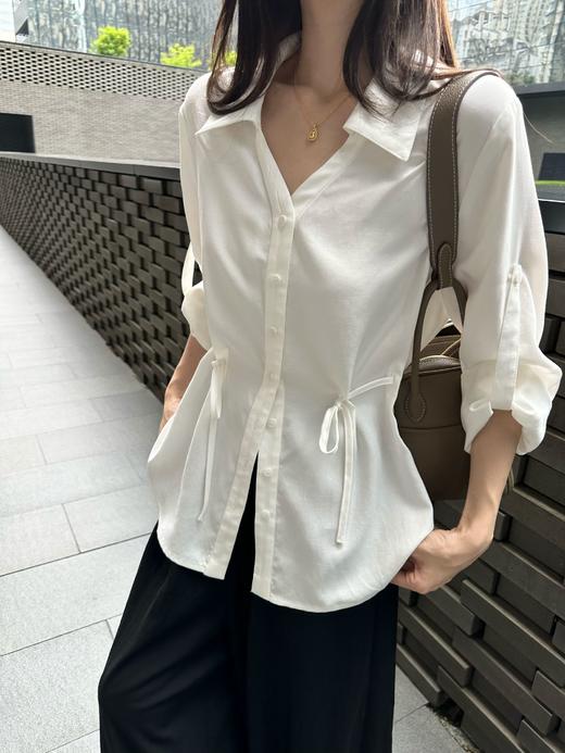 轻奢莱赛尔亚麻定制极简衬衫显瘦高级慵懒宽松上衣 商品图1