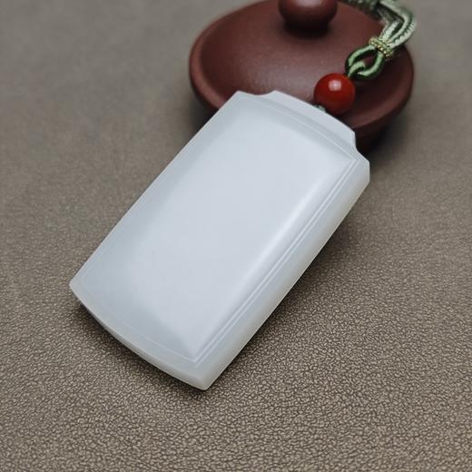 精品！新疆和田玉且末料羊脂玉大气平安牌 126-1 商品图1