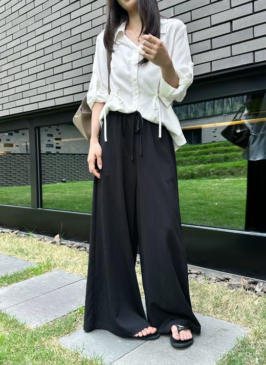 慵懒休闲甩甩裤松紧腰直筒长裤显瘦百搭宽松直筒阔腿裤 商品图3