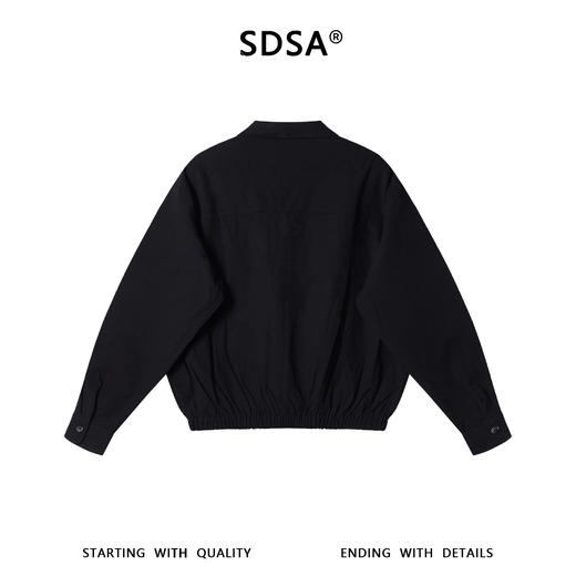 SDSA男士春夏新款痞帅男装时尚简约短款纯色长袖衬衫百搭宽松衬衣 商品图5