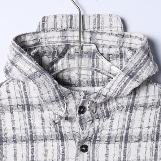 26736SDSA男士秋冬新款痞帅男装韩版撞色格子连帽衬衫外套百搭休闲衬衣 商品图2