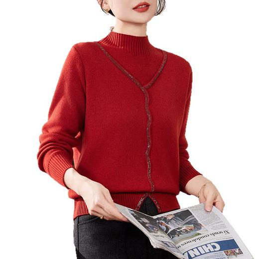 雀说妈妈本命年毛衣半高领打底衫女装内搭针织上衣ALW1896 商品图4