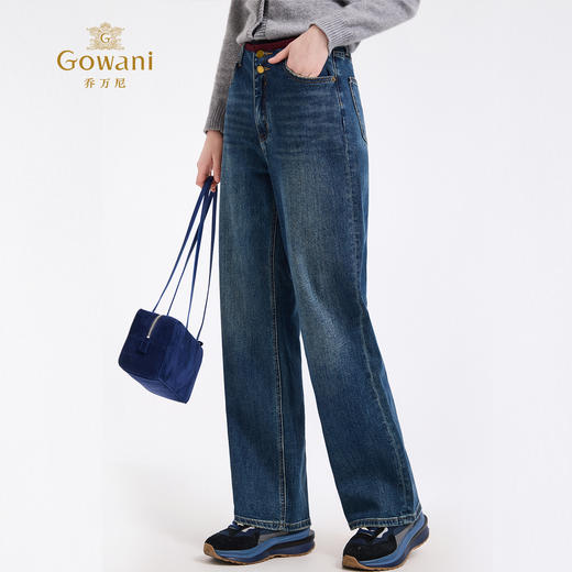 乔万尼时尚简约松弛感直筒通勤百搭显瘦牛仔裤EZ3F180 商品图1