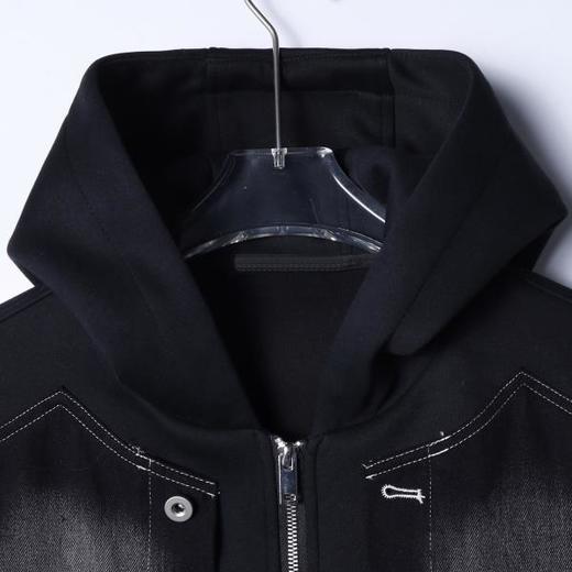 56017SDSA春夏新款痞帅男装韩版潮牌磨白拼接拉链连帽夹克外套百搭时尚 商品图2