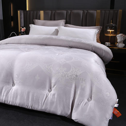 欧式丝韵提花被【"悠梦嘉居YB15108欧式丝韵提花被 200*230CM3500克 宫廷紫韵A面静享丝滑，B版贴肤实用天丝棉大版提花面料，宫廷紫韵"】 商品图1
