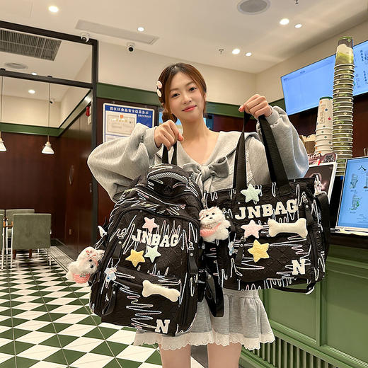 【开学季❗️百搭简约书包】高颜值大容量初高中小学生女手提包轻便书包时尚休闲双肩背电脑包。jc 商品图3