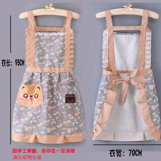 【优质竹节棉面料❗️可擦手毛巾兜】帆布围裙女家用厨房时尚可爱做饭围腰大人上班洋气耐磨工作服卡通。jc 商品图3