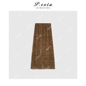 法式复古立体蕾丝加绒半身裙 Q9068