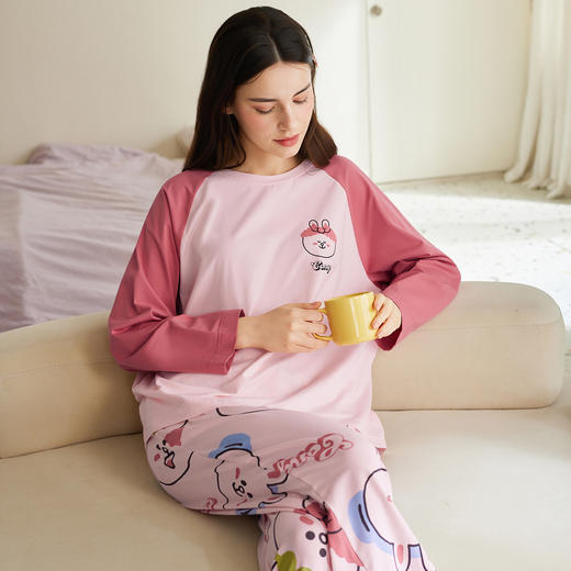 （合作款）芬腾春秋季新款布朗熊联名纯棉长袖家居服套装yc0209005 商品图3