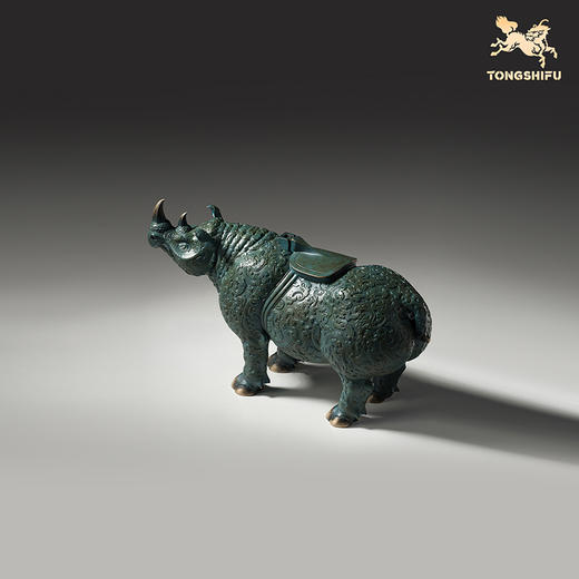 铜师傅 见微系列《青铜犀尊》客厅青铜犀牛摆件 家居装饰工艺品 商品图3