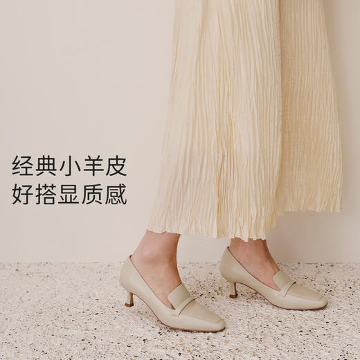 7or9裸色方头通勤约会高跟鞋春系新款香草奶冻 商品图4