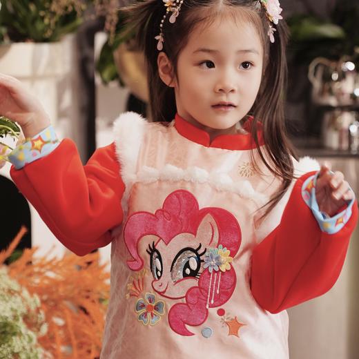 春节不打烊-新春拜年服-小马宝莉联名新春拜年服-童装旗袍连衣裙冬季女童小马宝莉新年刺绣旗袍NY757777年衣 商品图1