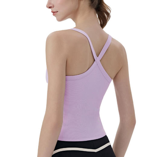 YOGACODE【火树银花系列】春夏罗纹瑜伽背心女带胸垫免穿内衣性感Y字美背背心DWB116170 商品图4