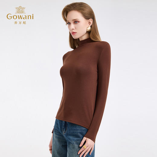 【四色可选】乔万尼轻奢百搭半高领保暖长袖羊毛修身打底衫EZ4C192 商品图7