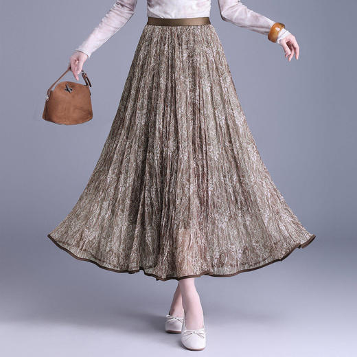 「自」全新升级【铂金会员146/天猫189/差价43】(41914)洛诗琳气质碎花百褶裙2026春季新款显瘦高腰褶皱印花半身裙 商品图2