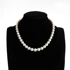 【天然正品】天然精品近圆约8.4-11.1MM澳白冷白绸缎光泽海水珍珠珠串项链8.4-11.1MM（皆取最大值）链长：44CM 190126NJS12