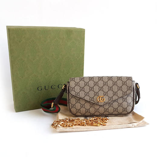 【95新】Gucci古驰764961老花Ophidia信封woc包单肩斜挎包女士 210126AK08 商品图1