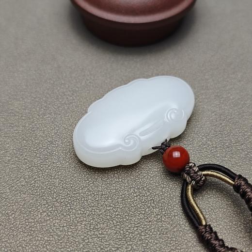 精品！新疆和田玉且末料羊脂玉大气如意平安锁 126-4 商品图4
