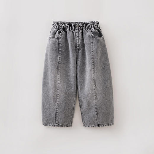 马克珍妮复古时髦女童纯棉牛仔弯刀裤2026年春装新款560207 商品图1