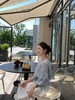 【冰蓝珠光】醋酸亚麻设计款显瘦收腰七分袖宽松百搭休闲上衣 商品缩略图2