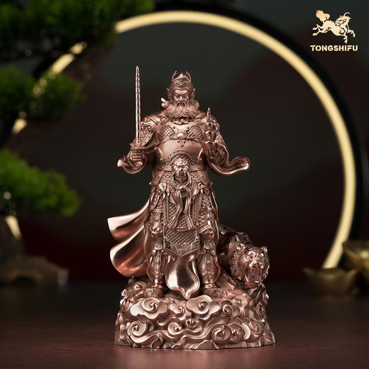 铜师傅 见微系列《玄坛神威》武财神赵公明紫铜摆件 家居工艺品 商品图1