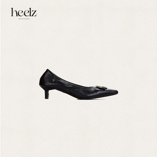 heelz设计师手工鞋履 ｜H小猫跟3D立体字母扣芭蕾鞋 4.5公分 商品图0