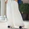 【林栖设计小店】简叙素影|天丝亚麻白色压褶垂感2026春新款宽松阔腿裤子1961081 商品缩略图0