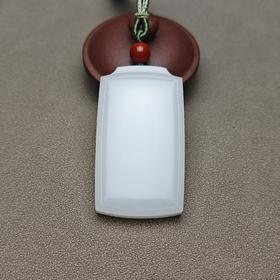 精品！新疆和田玉且末料羊脂玉大气平安牌 126-1