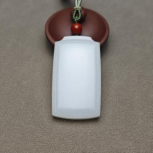 精品！新疆和田玉且末料羊脂玉大气平安牌 126-1 商品图0