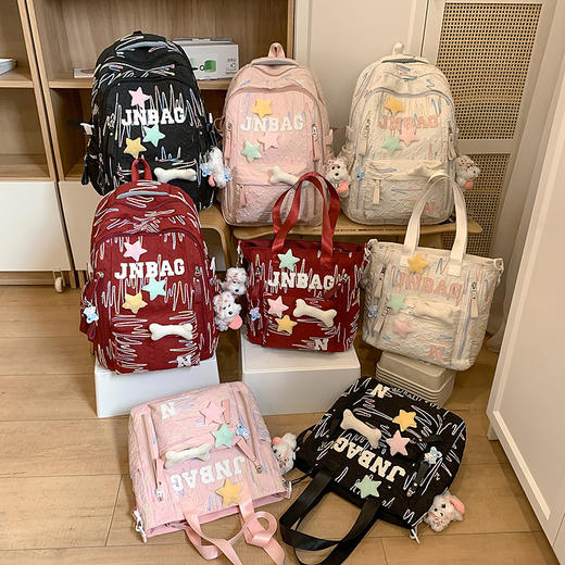 【开学季❗️百搭简约书包】高颜值大容量初高中小学生女手提包轻便书包时尚休闲双肩背电脑包。jc 商品图2