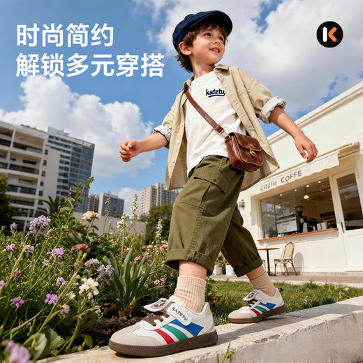 卡特兔童鞋儿童板鞋2026年春季新品儿童滑板鞋防滑耐磨透气跑步鞋 商品图4