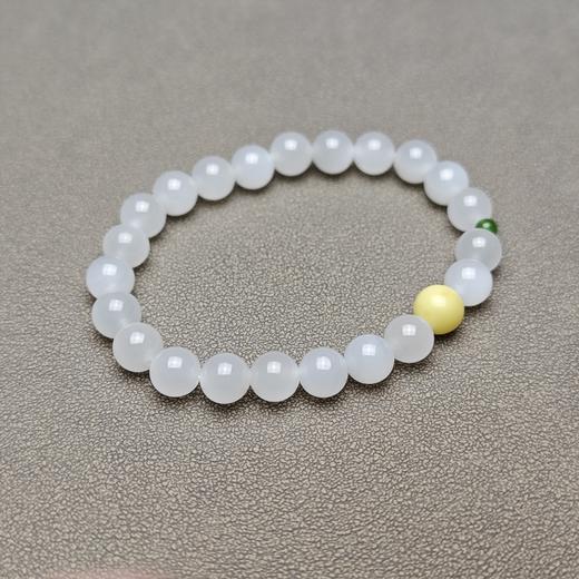 和田玉青海羊脂玉冰底小手串 126-16 商品图7
