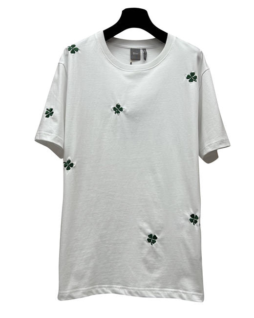 中性款四叶草刺绣短袖T恤ba010 商品图0