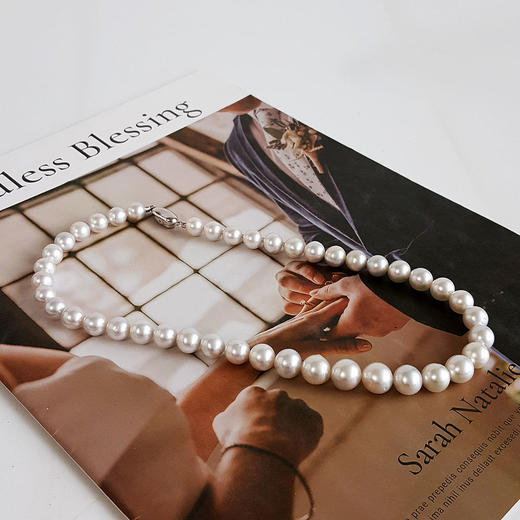 【天然正品】天然精品近圆约8.4-11.1MM澳白冷白绸缎光泽海水珍珠珠串项链8.4-11.1MM（皆取最大值）链长：44CM 190126NJS12 商品图2